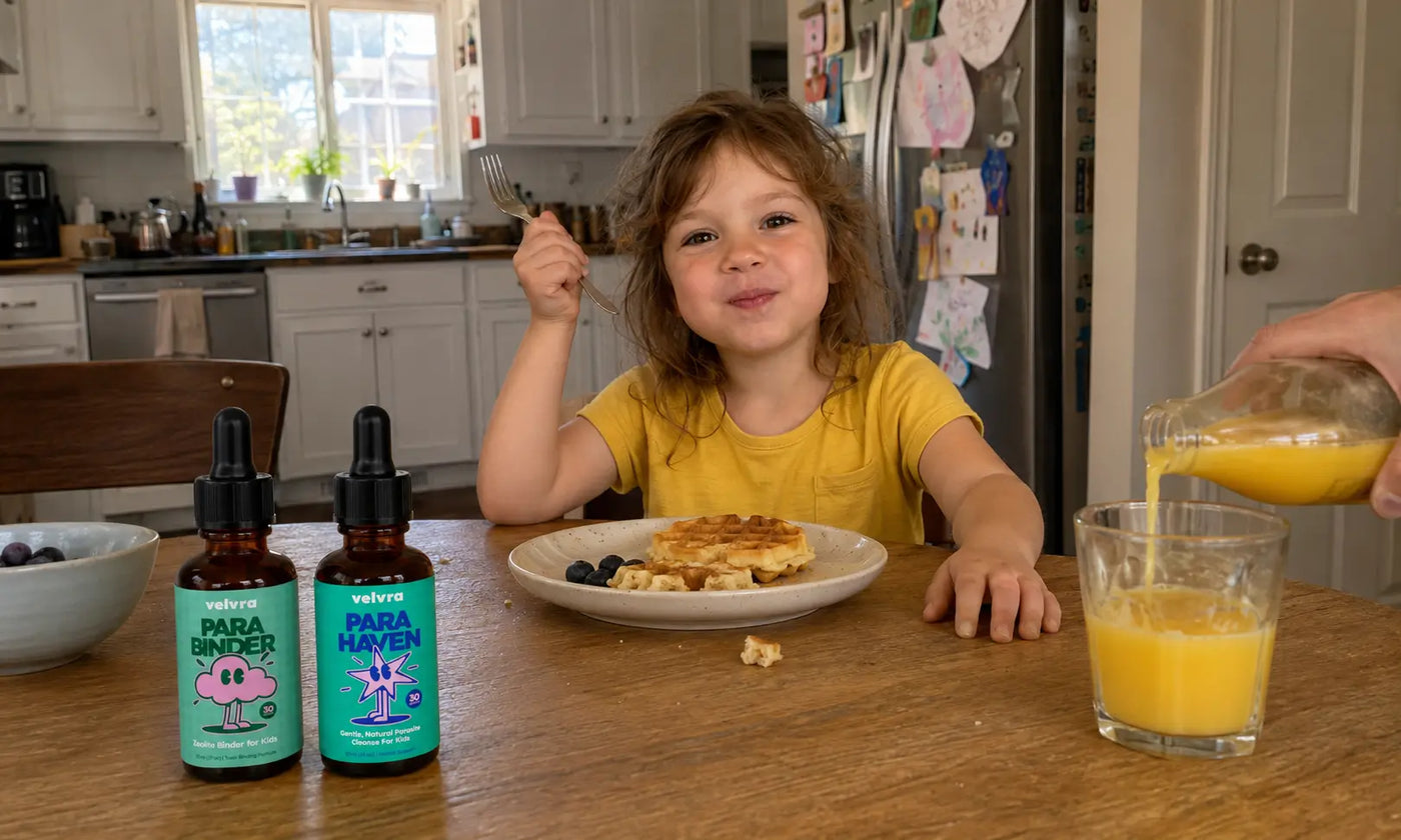 PLACEHOLDER - another product shot of Velvra. Maybe with a mom holding it, or next to a happy kid eating breakfast
